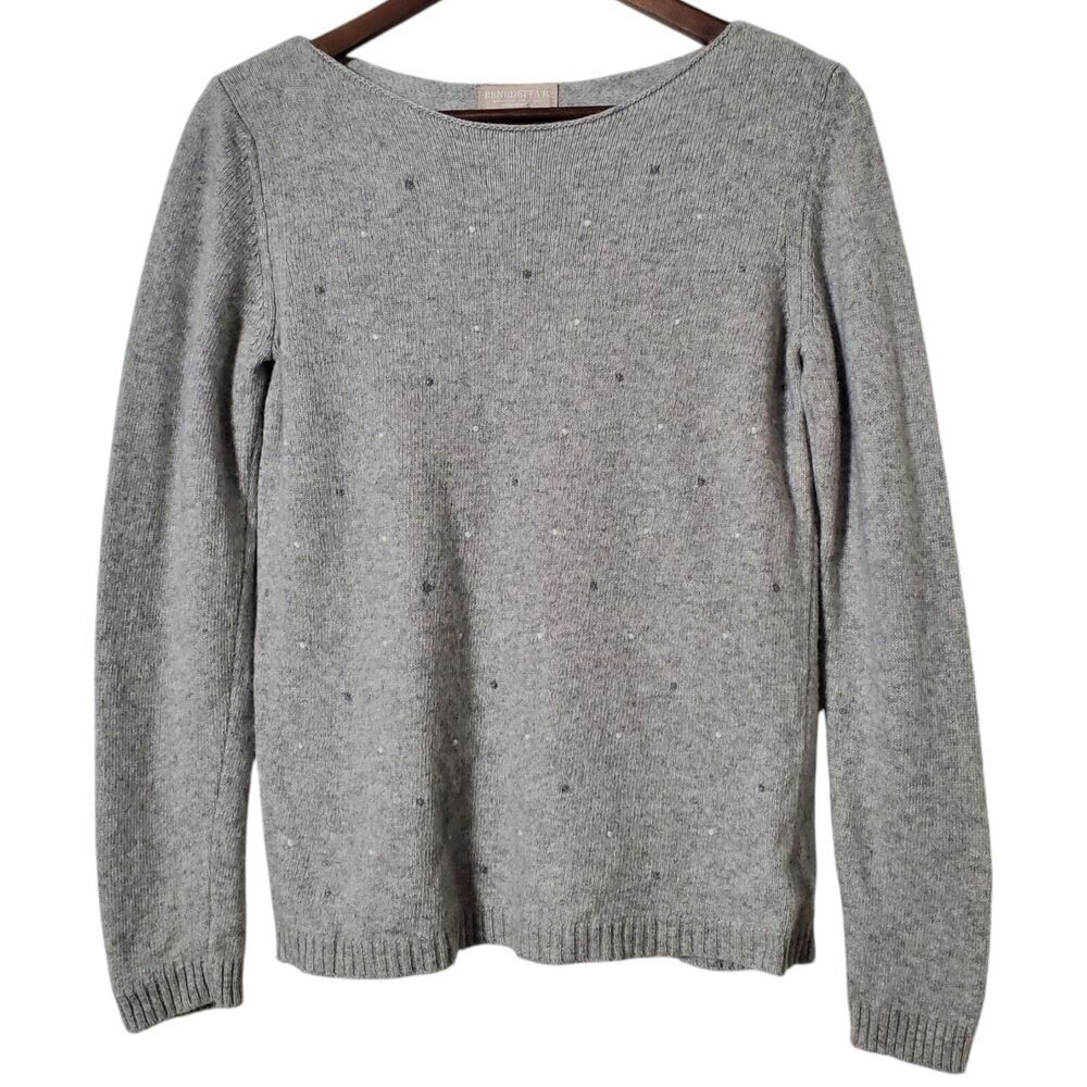 BENEDETTA B. Cashmere Merino Wool Blend Pullover Sweater Size S Polka Dot Womens